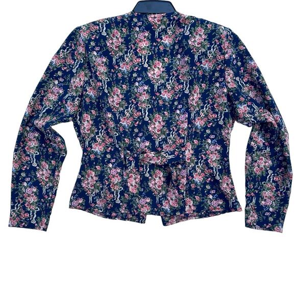 Vintage Randy Pantel Victorian Flower Print Button Front Shirt, Lace, Size 6 - Picture 2 of 11